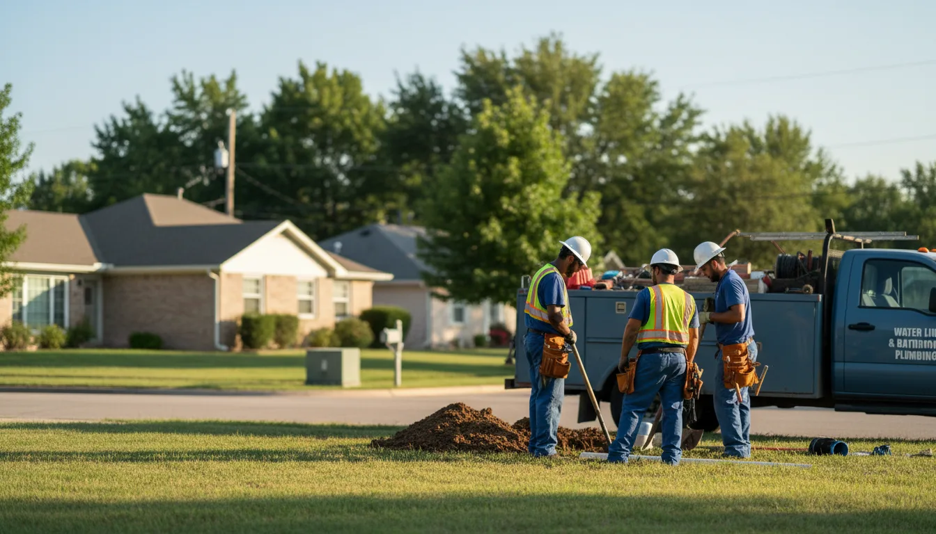 Residential water line and bathroom plumbing service in Oskaloosa, IA